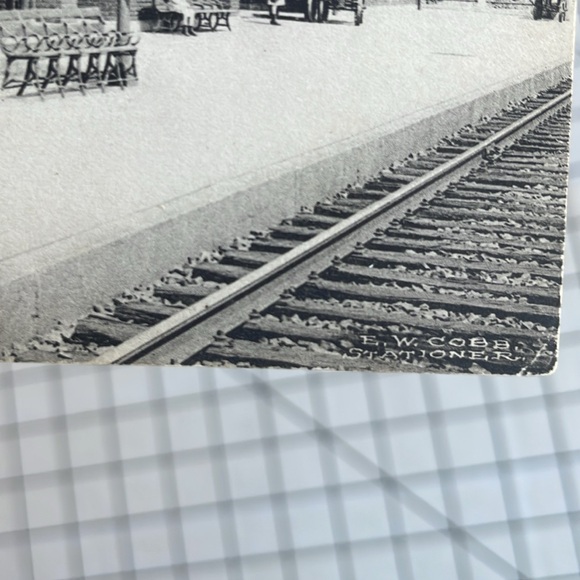 Antique postcard (1921) of Erie Station in Ridgewood, N.J. (Train Depot, 1921) - Picture 2 of 5